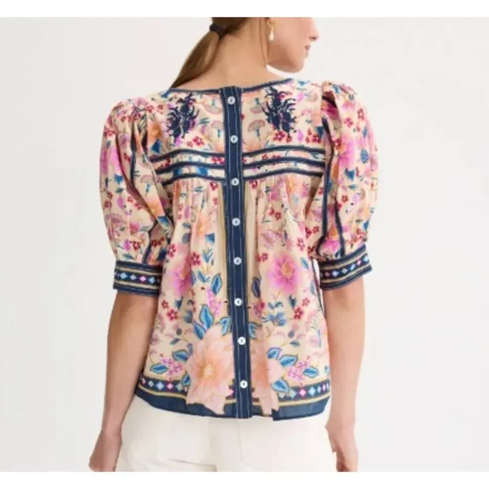 Farm Rio Superbloom Tapestry Blouse Top Sz. XS
